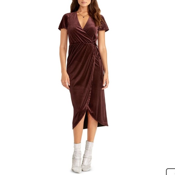 RACHEL Rachel Roy Burgundy Midi Dress - Picture 1 of 6